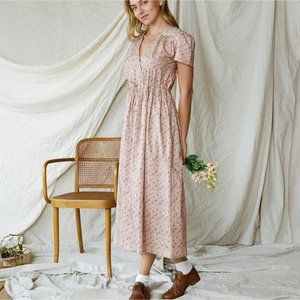 🆕Christy Dawn The Dawn Dress In Mauve Cosmos Floral Midi Size M